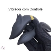 Vibrador de Casal Lobo com Controle Remoto 9 Modos de Vibração Cor: Preto