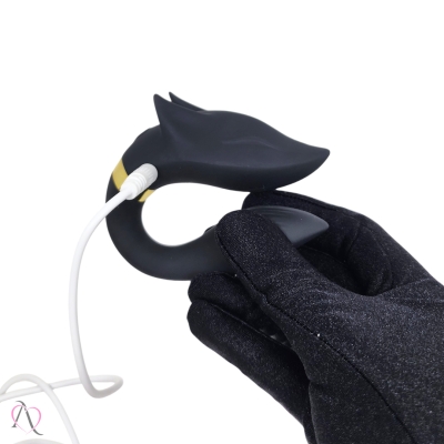 Vibrador de Casal Lobo com Controle Remoto 9 Modos de Vibração Cor: Preto Vibrador de Casal Lobo com Controle Remoto 9 Modos de Vibração Cor: Preto