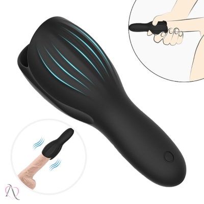 Masturbador Masculino Vibrador em Formato de Capa Woodblock S-Hande Masturbador Masculino Vibrador em Formato de Capa Woodblock S-Hande