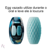 Masturbador Masculino Egg Vazado Eros Azul Pretty Love