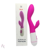 Vibrador Penetrável com Estimulador de Clitóris Recarregável 30 Modos de Vibração BRID