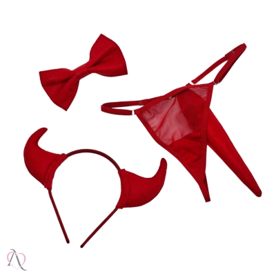 Kit para Fantasia Diabinha Sensual com 3 Itens Kit para Fantasia Diabinha Sensual com 3 Itens