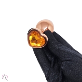 Plug Anal M Rose Formato de Coração Laranja