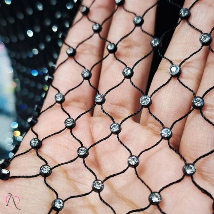 Blusinha de Tela com Strass Tamanho Único