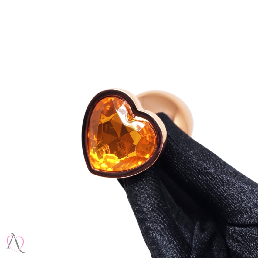 Plug Anal G Rose Formato de Coração Laranja
