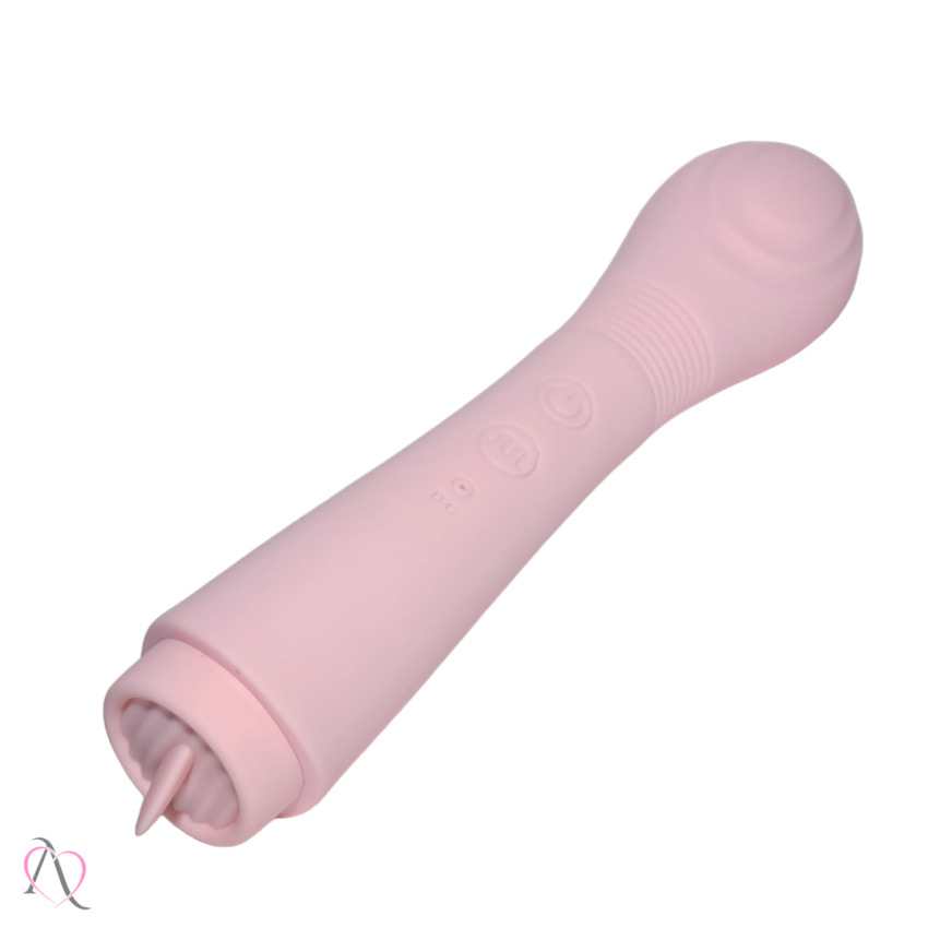 Vibrador de Clitóris Varinha Mágica Texturizada com Língua Estimuladora 12 Modos de Vibração