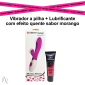 Kit Casal Iniciante 2 - 1 Vibrador Penetrável Snappy à pilha e 1 Lubrificante Beijável Sabor Morango que Esquenta 50g