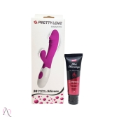 Kit Casal Iniciante 2 - 1 Vibrador Penetrável Snappy à pilha e 1 Lubrificante Beijável Sabor Morango que Esquenta 50g
