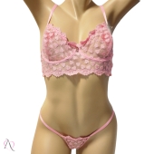 Lingerie Conjunto Glow Personalizável Rosa Tamanho M - Tallyta Moda Apimentada