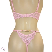 Lingerie Conjunto Glow Personalizável Rosa Tamanho M - Tallyta Moda Apimentada