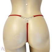 Calcinha Me Chupa Vermelho com Frase em Strass Tamanho Único