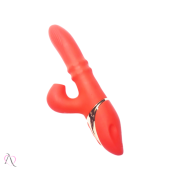 Vibrador Penetrável Sobe E Desce Com Pulsador De Clitóris 3 modos de vibração