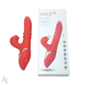 Vibrador Penetrável Sobe E Desce Com Pulsador De Clitóris 3 modos de vibração