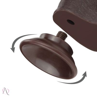 Prótese de Pênis 24,5x4,5cm Dupla Camada com Ventosa Removível Cor Marrom