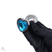 Plug Anal M Azul em Formato de Coração