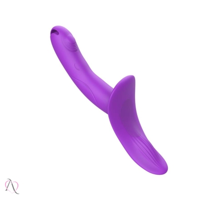 Cinta Peniana com Vibrador e Controle Remoto 10 Modos de Vibração cor Roxo