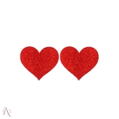 Par de Tapa Mamilo com formato de Coração Cor Vermelho Brilhante