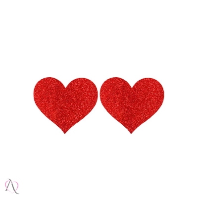 Par de Tapa Mamilo com formato de Coração Cor Vermelho Brilhante