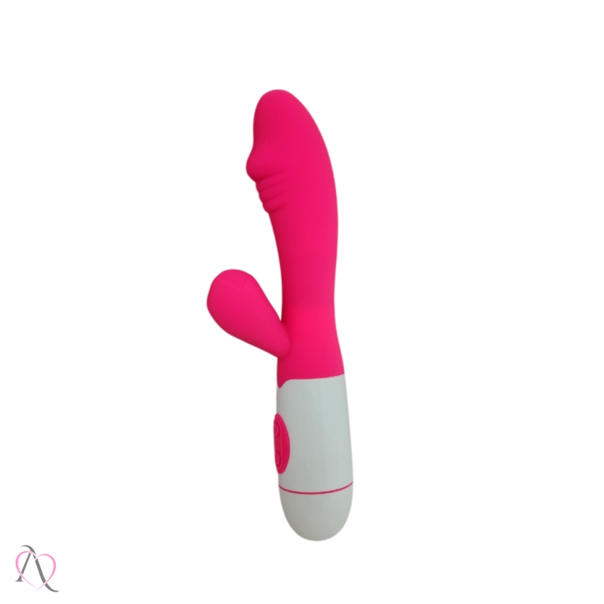 Vibrador Penetrável com Estimulador de Clitoris Cor Rosa Recarregável 19 Modos de Vibração Yaffa