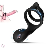 Anel Peniano com Estimulador de Próstata Recarregável com 10 Modos de Vibração