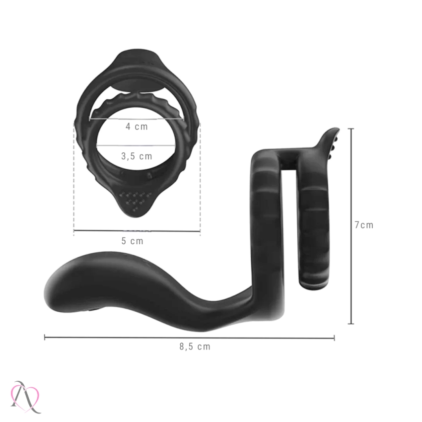 Anel Peniano com Estimulador de Próstata Recarregável com 10 Modos de Vibração