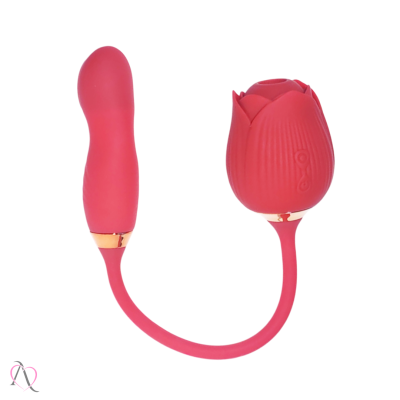 Vibrador para Ponto G com Pulsação de Clitóris Em Formato de Rosa 10 Modos de Vibração Vibrador para Ponto G com Pulsação de Clitóris Em Formato de Rosa 10 Modos de Vibração