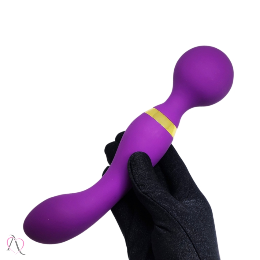 Vibrador Varinha Mágica Dupla Estimulação Roxo 20 Modos de Vibração