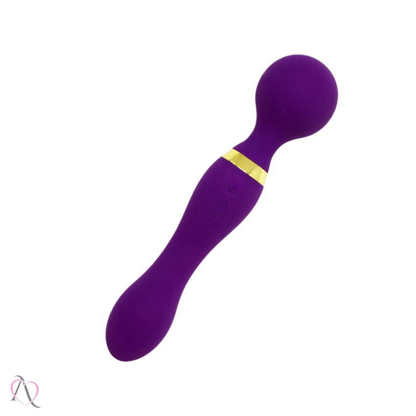 Vibrador Varinha Mágica Dupla Estimulação Roxo 20 Modos de Vibração
