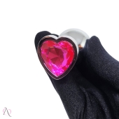 Plug Anal Pequeno Pink em Formato de Coração 7x2,8cm