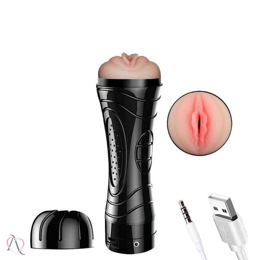 Masturbador Masculino de Vagina em Formato de Lanterna Recarregável