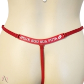 Calcinha com Frase que Brilha no Escuro HOJE SOU SUA PUTA Cor Vermelho - Tamanho Único