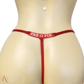 Calcinha com Frase que Brilha no Escuro FAZ O PIX Cor Vermelho - Tamanho Único