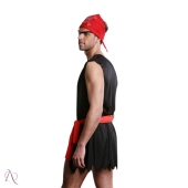 Fantasia Masculina Pirata Com Cueca Fio, Colete com Faixa, Tapa Olho e Bandana - Tamanho Único