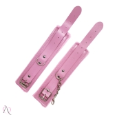 Algemas de Couro com Pelúcia Cor Rosa